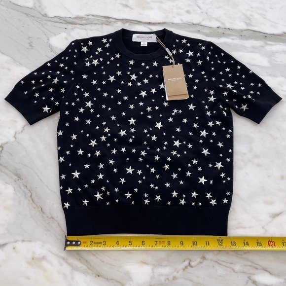 MICHAEL KORS COLLECTION STAR KNIT TOP SIZE SMALL NWTS! - Picture 9 of 13